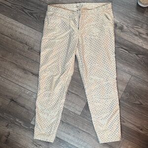 Abercrombie & Fitch Gold and Cream Patterned Pants